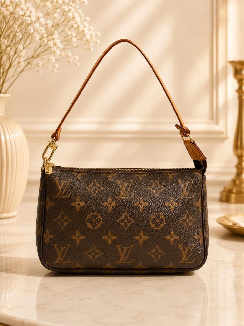 Authentic Louis Vuitton Pochette Accessoires Monogram Shoulder Bag
